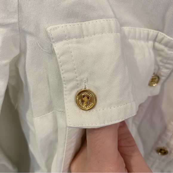 Michael Michael Kors Ladies White Button-Down Shirt Size Medium - Picture 5 of 7